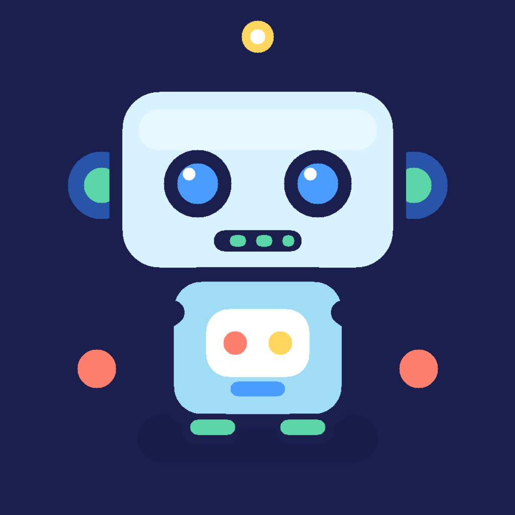 Ikona aplikace Vesmírné hodiny — robot Tik-Tak